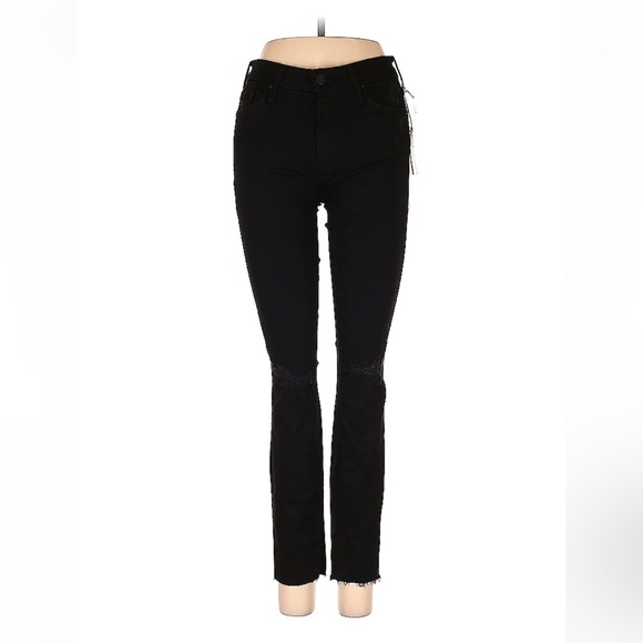 NWT - MOTHER Denim Looker Ankle Fray in Black - Picture 1 of 2